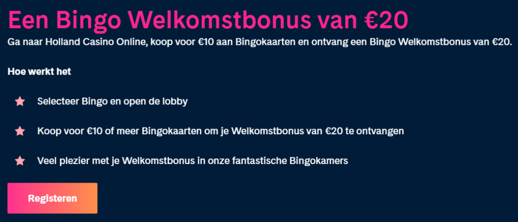 Holland casino bingo bonus online